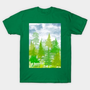 Green forest and blue sky T-Shirt